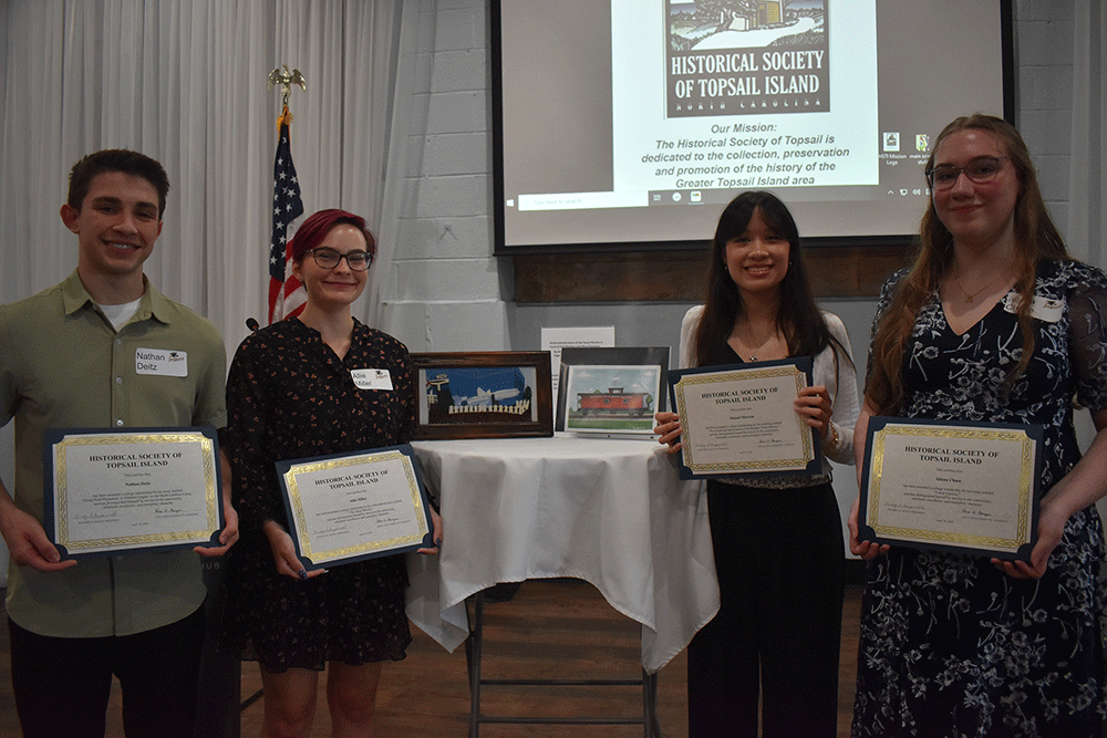 Historical Society of Topsail Island 2025 Scholarship Recipients | Allie Miller | Sinead Morrow | Nathan Deitz | Allana Chase