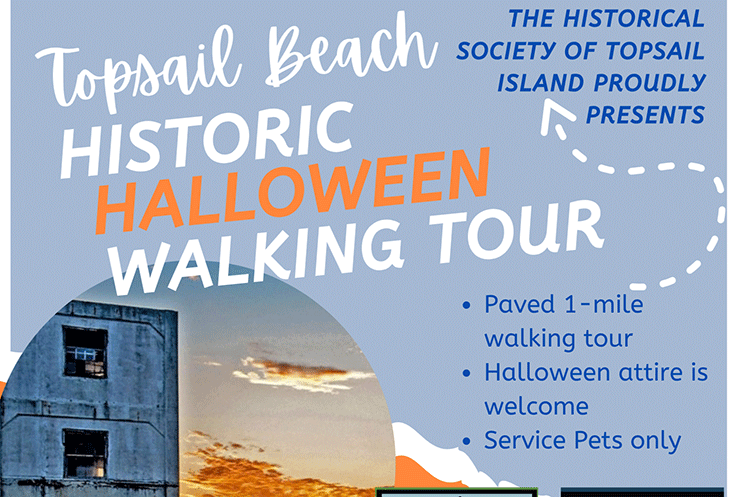2026 Halloween Walking Tour | Town of Topsail Beach flyer